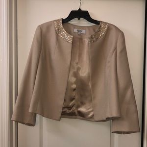 Tan jeweled neck jacket